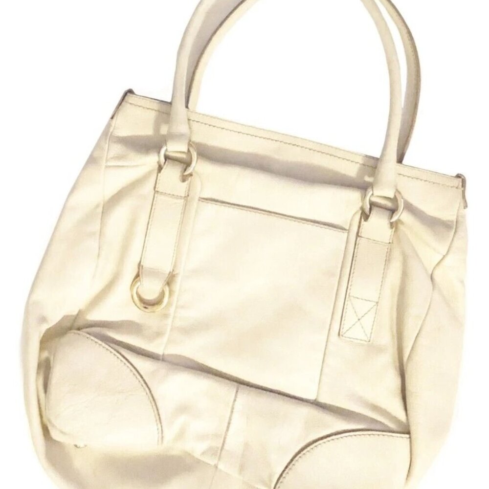 Marc Jacobs Vintage 90s Ivory White Leather Large Satchel Bag - Picture 2 of 12